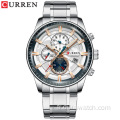 Top Marque Hommes Montres CURREN Nouvelle Mode En Acier Inoxydable Top Marque De Luxe Casual Chronographe Quartz Montre-Bracelet pour Homme